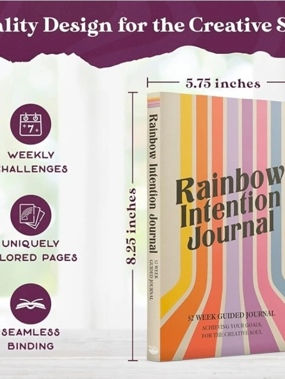 Rainbow Intention Journal 🌈 52 Week Guided Manifestation Goal Setting Creative
